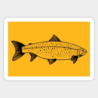 Landlocked Salmon - hand drawn fish design Magnet